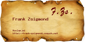 Frank Zsigmond névjegykártya